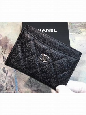 Chanel Caviar Leather Classic Card Holder A31510 Black