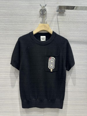 Hermes crew neck wool top black