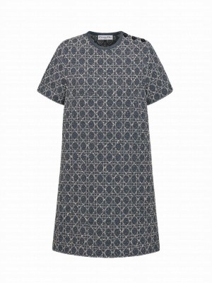 Christian Dior Women's Short Macrocannage Dress Gray