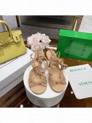 Bottega Veneta Dot Strap Lamskin 9.5cm Sandals 2022 Collection Beige