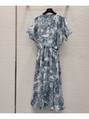 Christian Dior Women's Dioriviera Midi Flared Dress Blue