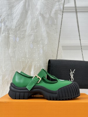 Louis Vuitton Ruby Flat Derby Mary Jane Shoes in Glazed Leather 2023 013