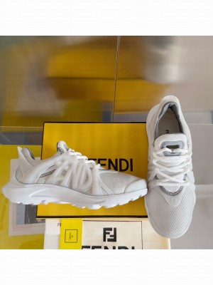 Fendi Tag Man's Sneakers White