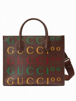 Gucci 100 Small Tote Bag 680956 Dark Coffee