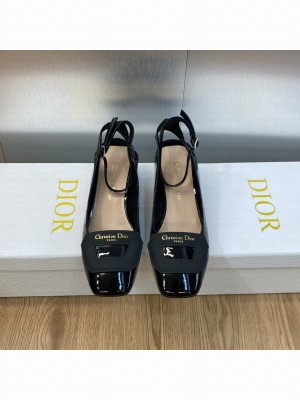 Dior Day Pumps in Patent Leather with Silver Heel 3.5cm Black 2023