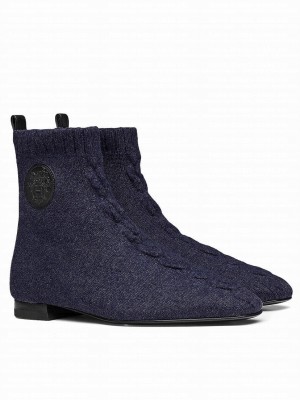 Hermes Women's Duo Ankle Boot Dark Blue