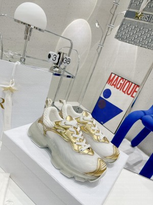DIOR VIBE SNEAKER Gold Technical Fabric, Mesh and Rubber