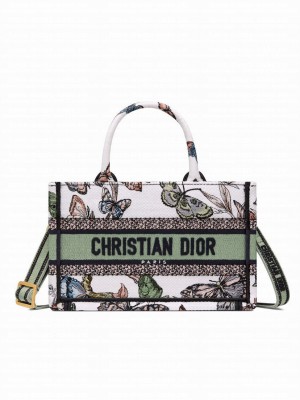 Christian Dior Mini Dior Book Tote With Strap Green