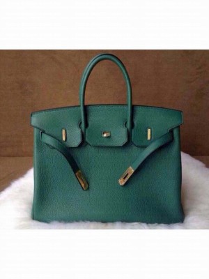 HERMES BIRKIN BAG 35 LUXE Togo green GOLD