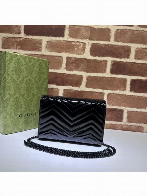 Gucci GG MARMONT Patent leather MINI BAG 474575 black