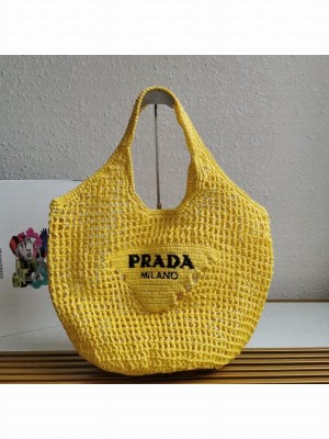 Prada Crochet tote bag 1BG424 yellow