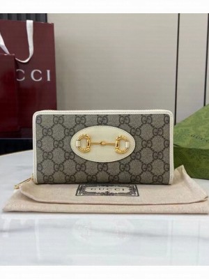 Gucci Horsebit 1955 Zip Wallet Cream