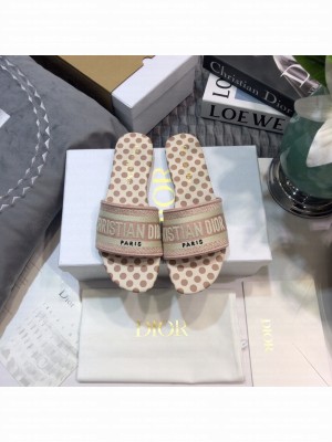 Dior Dway Slide Pink Embroidered Cotton 2023 Collection 10