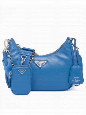 Prada Padded Nappa-leather Prada Re-Edition 2005 Shoulder Bag 1BH204 Blue