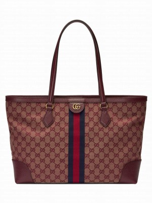 Gucci Ophidia Medium Tote With Web 631685 Mauve