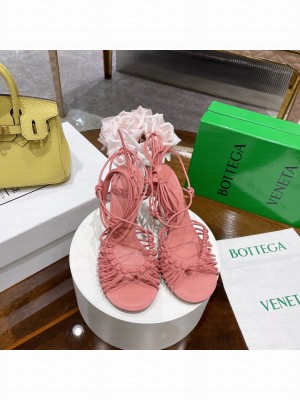 Bottega Veneta Dot Strap Lamskin 9.5cm Sandals 2022 Collection Pink