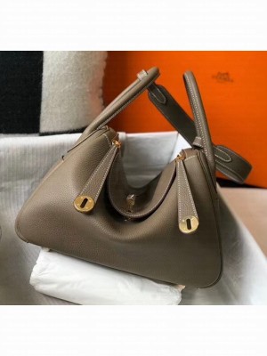 Hermes Lindy 30cm Bag In Togo Calfskin Leather Etoupe 2020 Collection