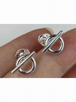 Hermes Mini Chaine d'Ancre Earrings Silver