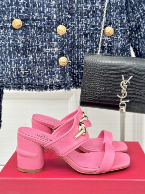 Valentino VLogo The Bold Edition 7cm Mule Sandals Pink