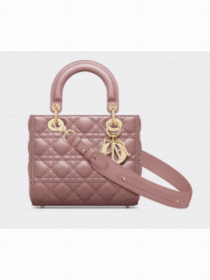 SMALL LADY DIOR MY ABCDIOR BAG Cannage Lambskin M0538ONG Peony Pink