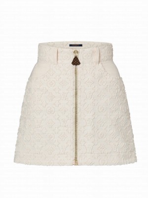 Louis Vuitton Women's Monogram Fil Coupe Mini Skirt Cream