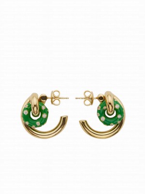 Bottega Veneta Women's Loop Earrings Green