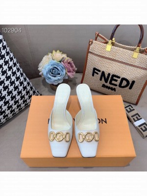 Louis Vuitton LV Circle accessory 70mm square toe White Mule 2021 Collection