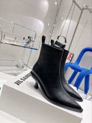 JIL SANDER 6.5cm Lambskin pointed toe Boots Black