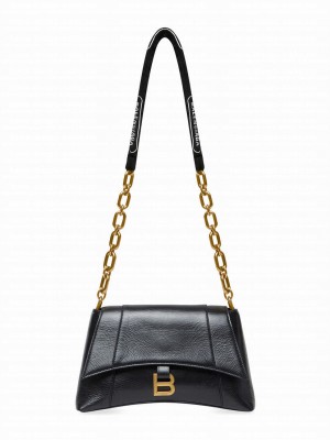 Balenciaga Downtown Small Shoulder Bag With Chain Black