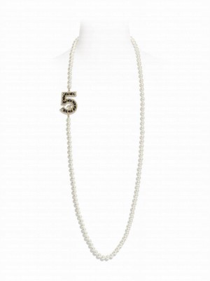 Chanel Women's Long Necklace ABA217 White
