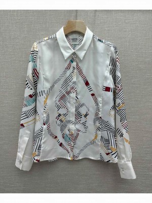 Hermes Women's Silk Shirt White