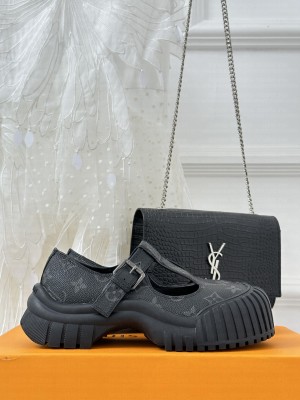 Louis Vuitton Ruby Flat Derby Mary Jane Shoes in Glazed Leather 2023 012