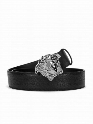 Versace La Medusa Leather Belt Classic Black