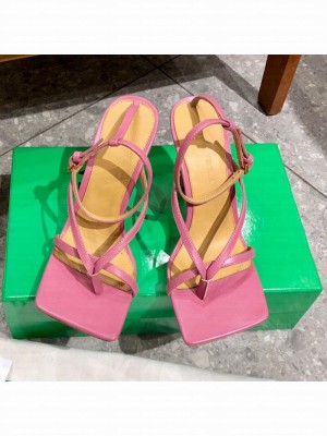 Bottega Veneta Stretch Lambskin Strap Sandals 9cm Light Pink  2021 Collection