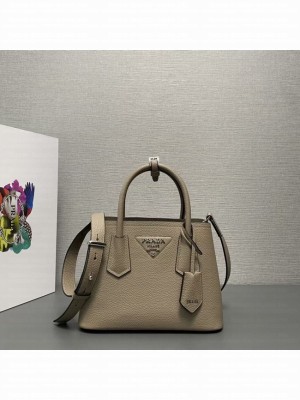 Prada Double leather mini bag 1BG443 gray