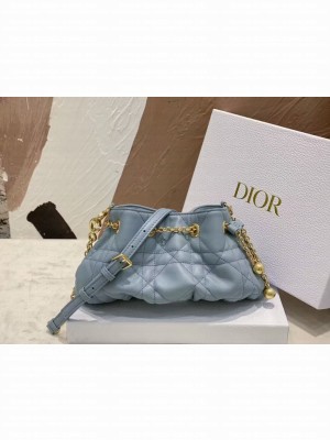 SMALL DIOR AMMI BAG Sand BLUESupple Macrocannage Lambskin M22567F
