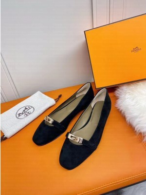 Hermes Bilbao ballet flat Black Suede 2021 Collection