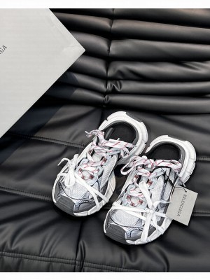 BALENCIAGA MEN'S 3XL MULE IN GREY 3XL Mule in grey, white and red mesh and polyurethane 2023 01