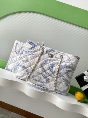 Chanel Shopping Bag AS5429 Light blue & White