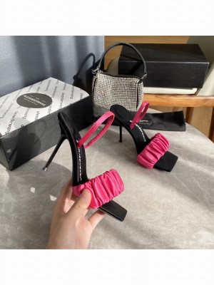 Alexander Wang julie scrunchie slingback heel 10.5 in satin Pink 2022 Collection