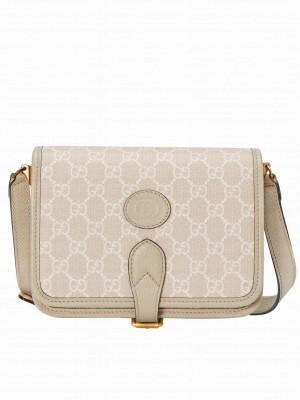 Gucci Mini Shoulder Bag With Interlocking G Cream