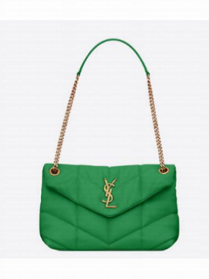 Yves Saint Laurent PUFFER SMALL CHAIN BAG IN QUILTED LAMBSKIN 5774761 EMERALD GREEN