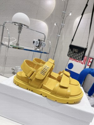 Christian Dior DiorAct Sandal Flat Calfskin Yellow 05 2022 Collection