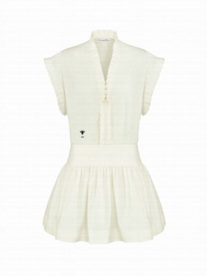 Christian Dior Women's Dioriviera Short Flared Dress White