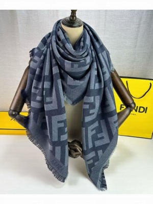 Fendi FF shawl made of mulberry silk and wool blend