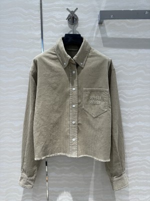 Miu Miu Vintage Corduroy Shirt Jacket Khaki
