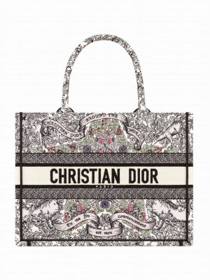 Christian Dior Medium Dior Book Tote Gray