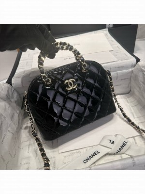 CHANEL SMALL SHOPPING BAG Patent leather AS5130 black