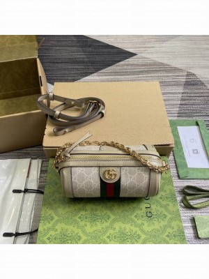 GUCCI OPHIDIA MINI SHOULDER BAG 795208 Oatmeal