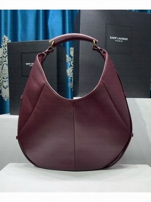 Saint Laurent MOMBASA Large Leather Handbag Mauve